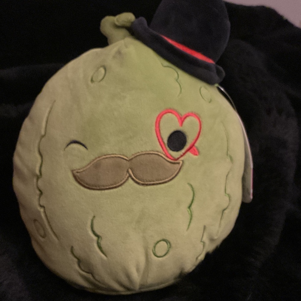 Squishmallows Green Stuffed Animal with Black Hat rare find
